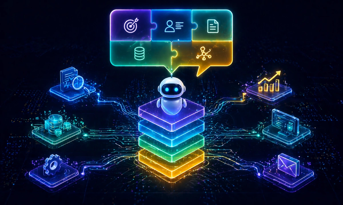Prompt engineering architecture for AI agents showing structured prompt design workflow