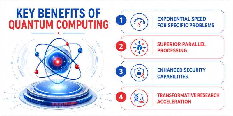 Futuristic quantum technology visualization and data networks